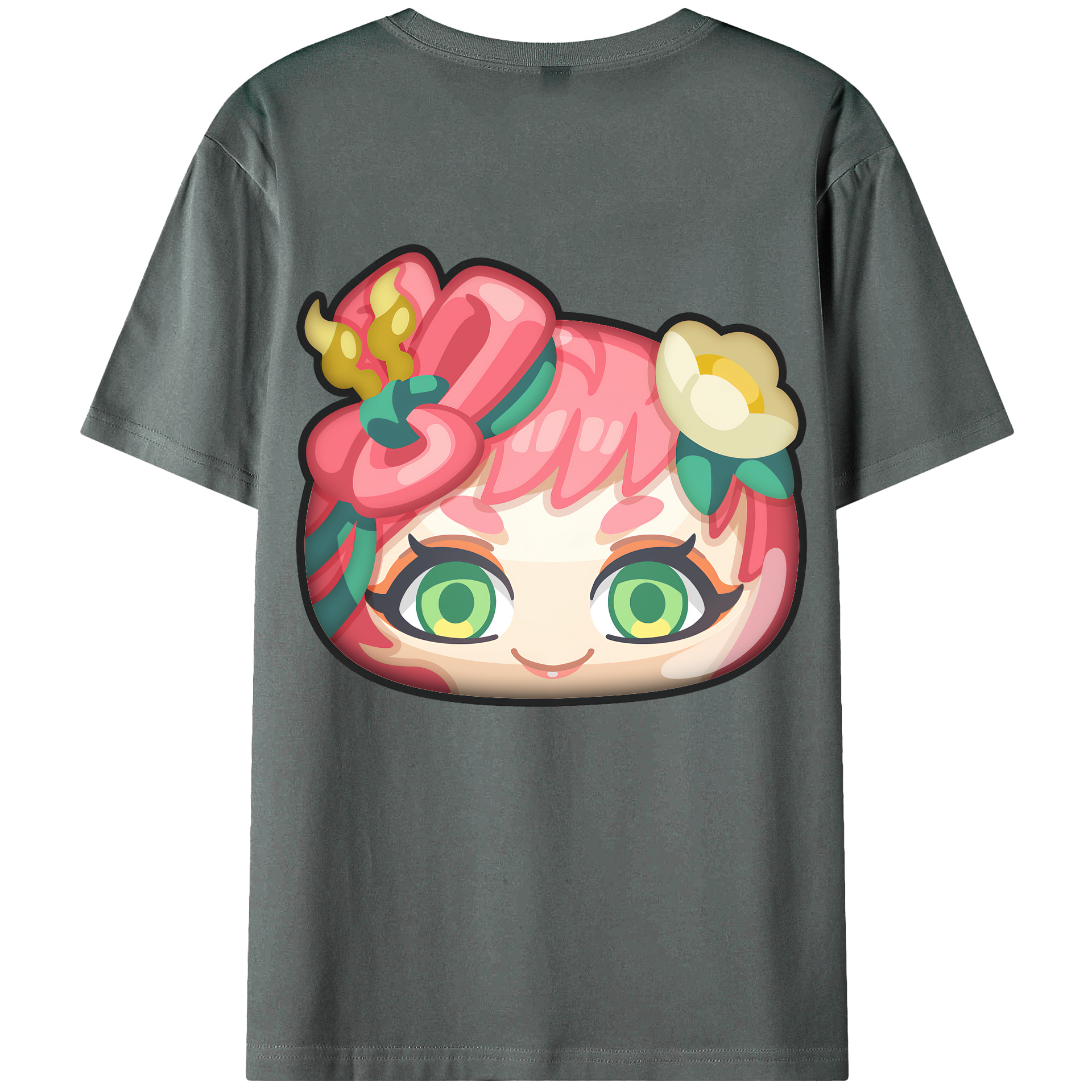 （画像用） 妖怪ウォッチ Yo-kai Watch 綿100％ メンズ半袖Tシャツ（バックプリント） 通気性